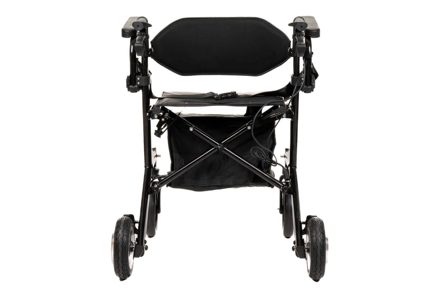elektrischer Rollator 2 in 1 faltbar mit Sitz und Rückenlehne, 250W Motor, bis 6 km/h, kompakter Elektrorollator