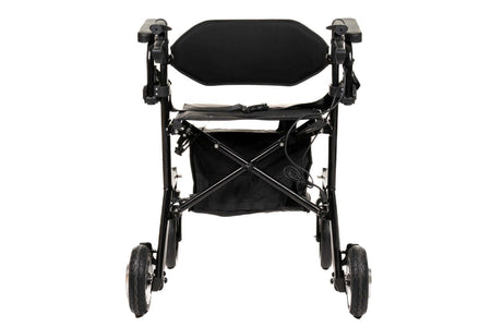 elektrischer Rollator 2 in 1 faltbar mit Sitz und Rückenlehne, 250W Motor, bis 6 km/h, kompakter Elektrorollator