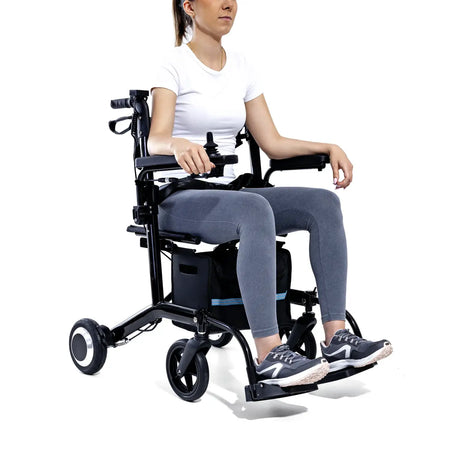 elektrischer Rollator 2 in 1 als faltbarer Elektrorollstuhl mit 250W Motor, 6 km/h, kompakt für Alltag und Mobilität