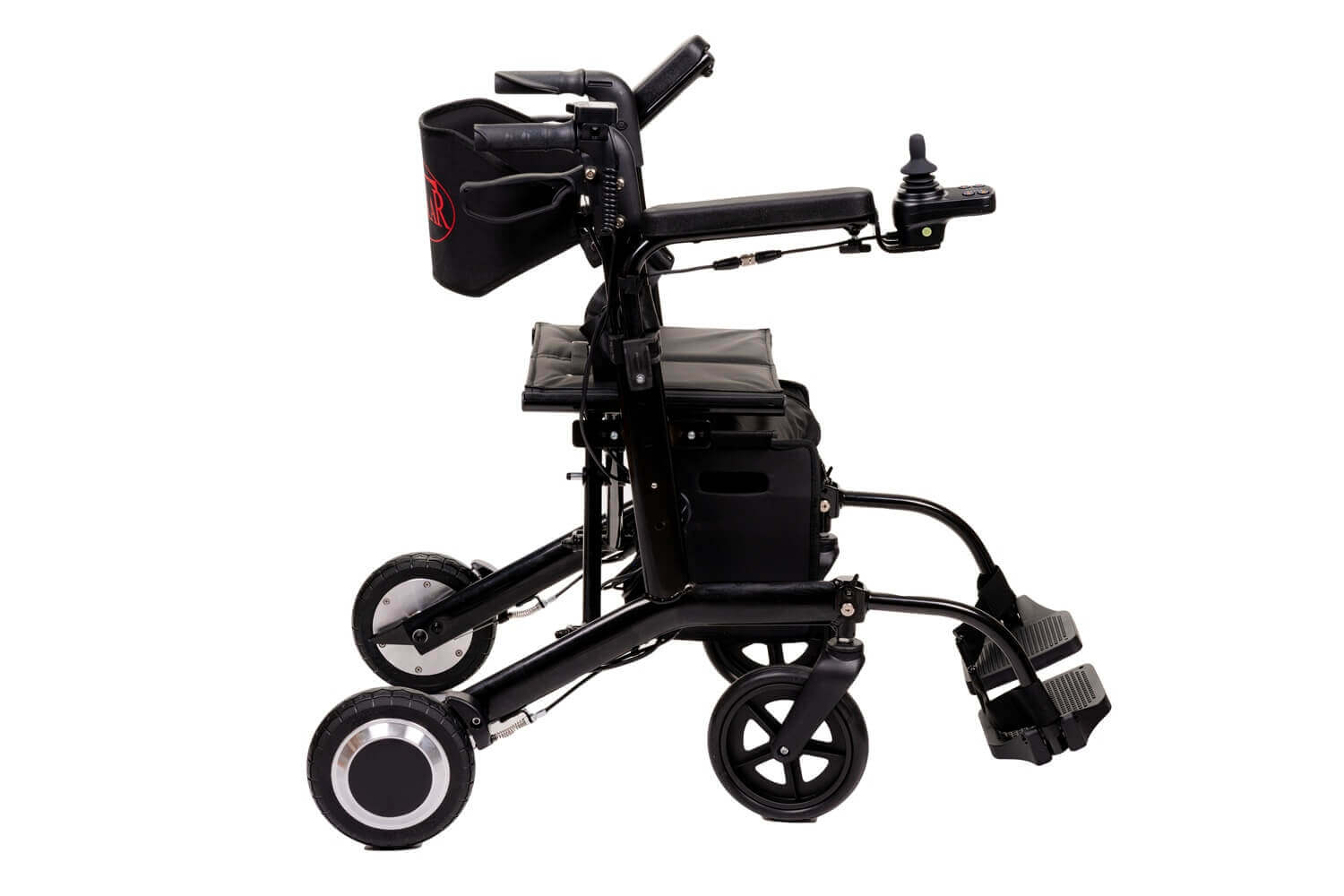 elektrischer Rollator 2 in 1 250W faltbar, 6 km/h, elektrischer Rollstuhl-Rollator Kombi mit Sitz und Fußstützen