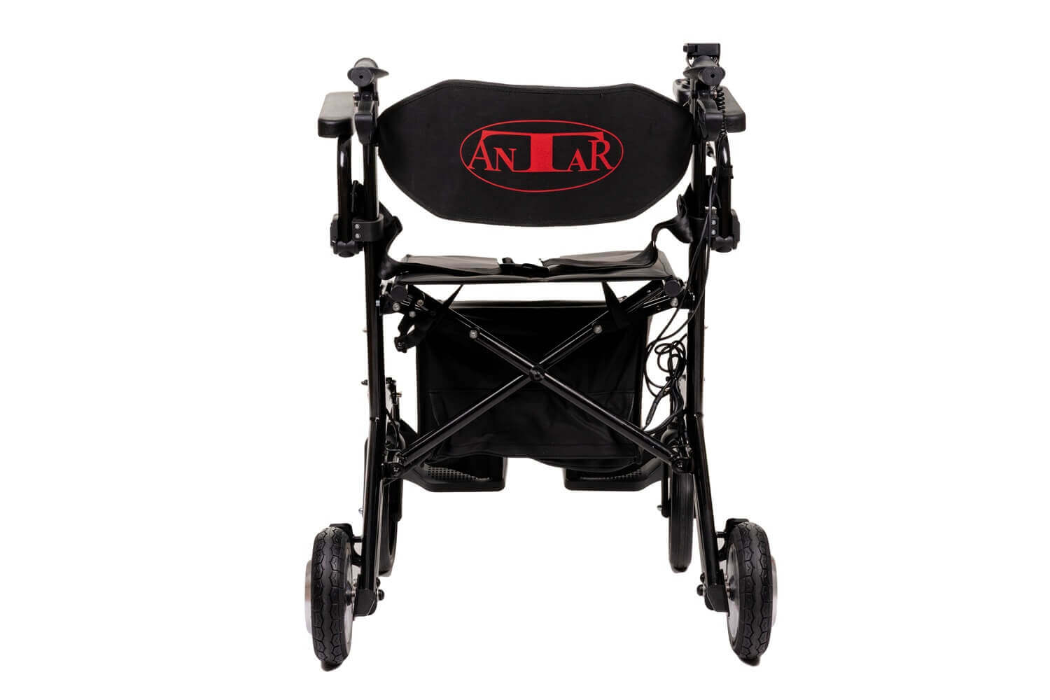 elektrischer Rollator 2 in 1 faltbar mit Sitz, 250W Motor, 6 km/h, elektrischer Gehwagen-Rollstuhl Kombi, schwarz