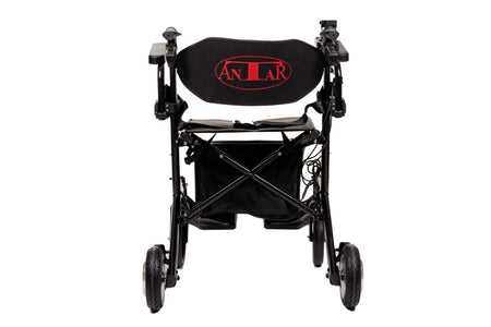 elektrischer Rollator 2 in 1 faltbar mit Sitz, 250W Motor, 6 km/h, elektrischer Gehwagen-Rollstuhl Kombi, schwarz