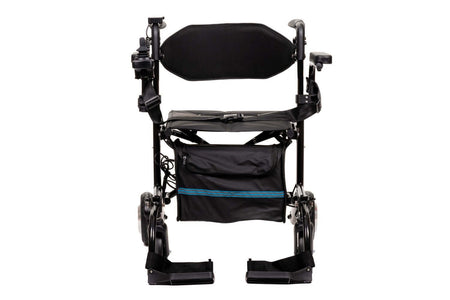 elektrischer Rollator 2 in 1 mit Sitz, Fußstützen und Tasche – 250W Motor, 6 km/h, faltbarer Elektro-Rollator