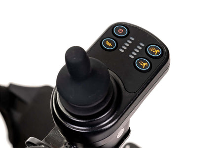 Joystick-Bedienteil am elektrischer Rollator 2 in 1 – Steuerung mit Tasten, 250W, bis 6 km/h, faltbar