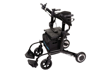 elektrischer Rollator 2 in 1 faltbar mit 250W Motor, 6 km/h, Rollator und Elektrorollstuhl, kompakt für Alltag und Reisen