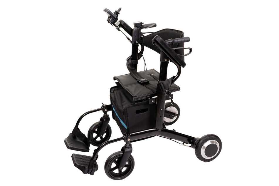 elektrischer Rollator 2 in 1 faltbar mit 250W Motor, 6 km/h, Rollator und Elektrorollstuhl, kompakt für Alltag und Reisen
