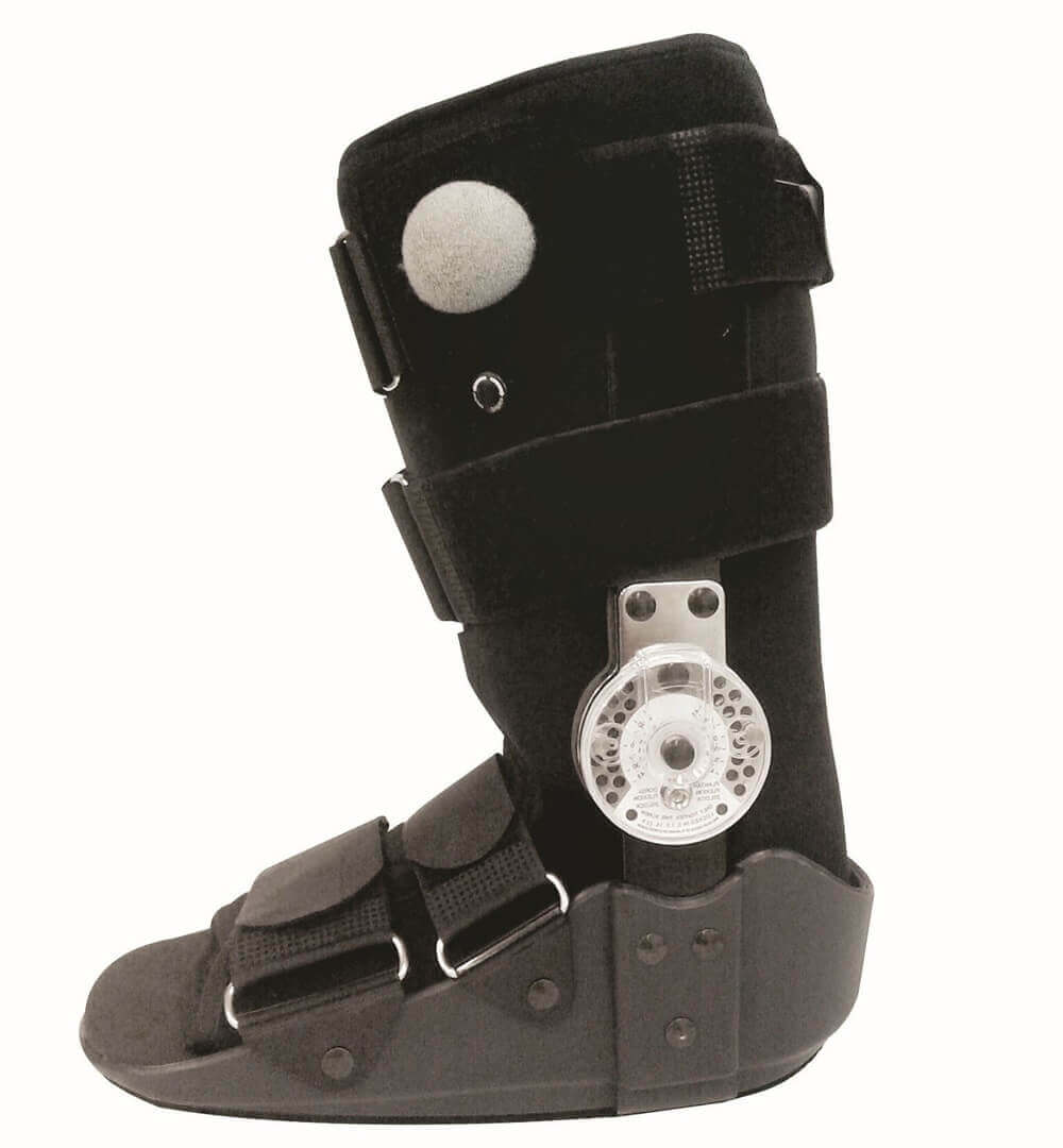 Air Walker Orthese ROM kurz mit Gelenk-ROMScheibe zur Stabilisierung von Fuß und Sprunggelenk, medizinische Orthese schwarz