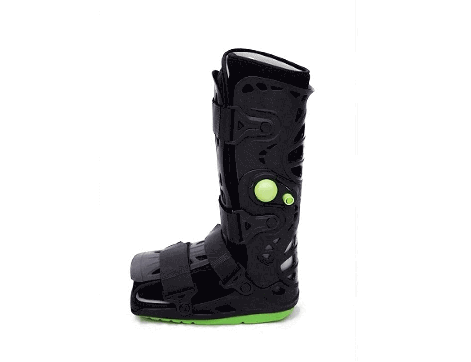 Air Walker Orthese lang zur Stabilisierung von Fuß und Unterschenkel, hohe Stiefel-Orthese mit Luftpolster und Gurten