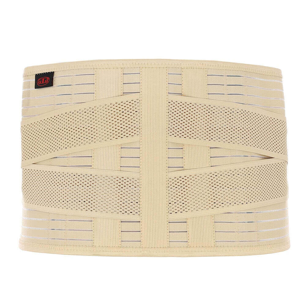 Rückenorthese Lendenstütze stabilisierender Lendenwirbel-Gurt zur Entlastung bei Rückenschmerzen und Bandscheibe, beige