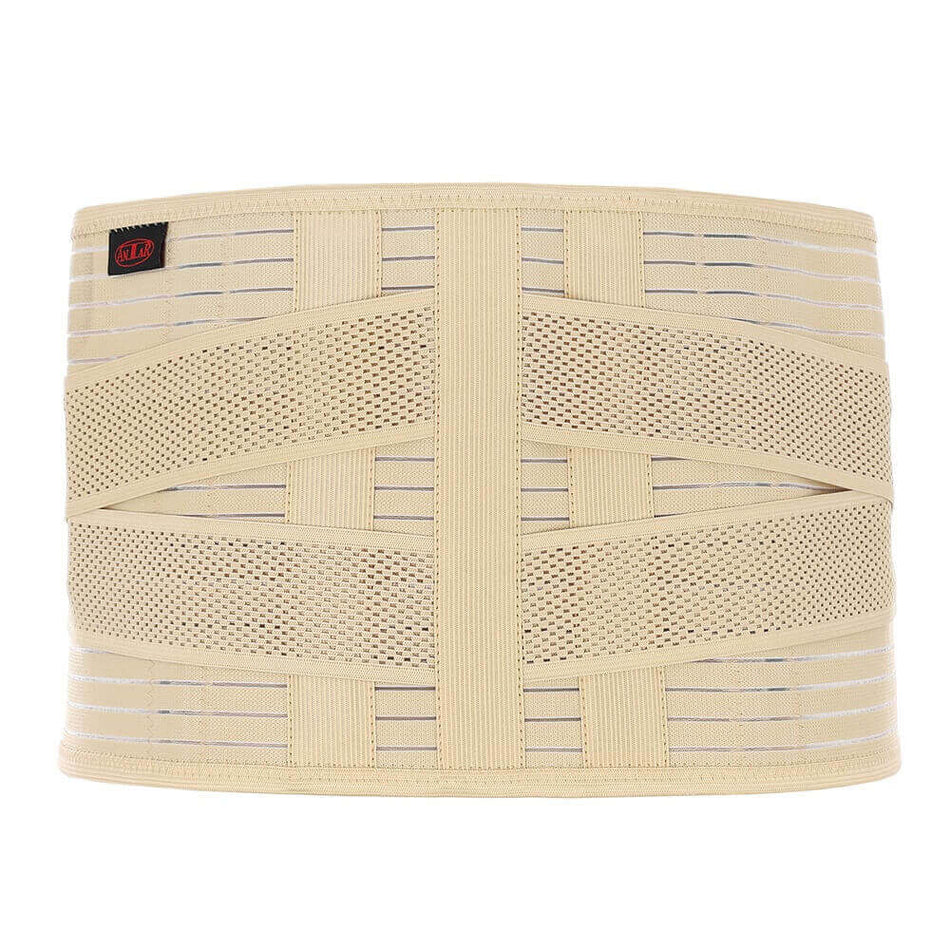 Rückenorthese Lendenstütze stabilisierender Lendenwirbel-Gurt zur Entlastung bei Rückenschmerzen und Bandscheibe, beige