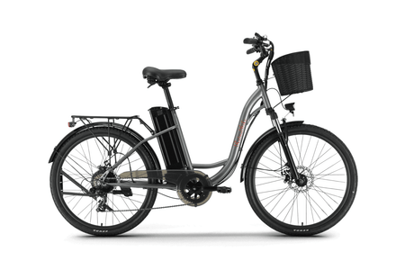 Damen E-Bike 26 Zoll NE10 City E-Bike für Alltag & Komfort, Tiefeinsteiger mit Korb, Gepäckträger und Akku