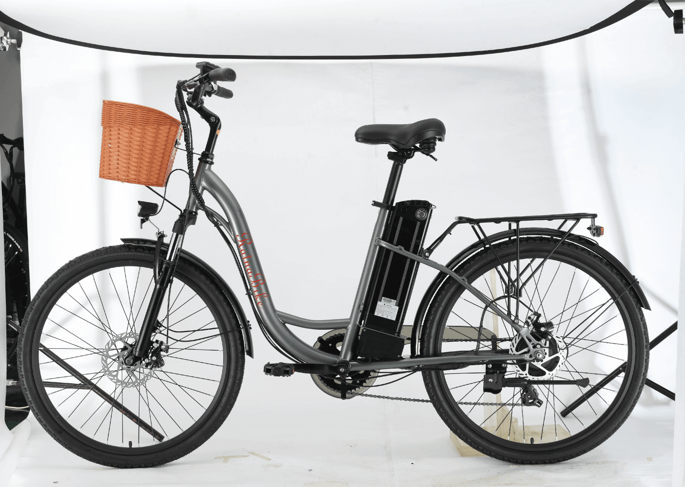 Damen E-Bike 26 Zoll NE10 City E-Bike für Alltag & Komfort, 26 Zoll Tiefeinsteiger mit Korb, Akku und Gepäckträger