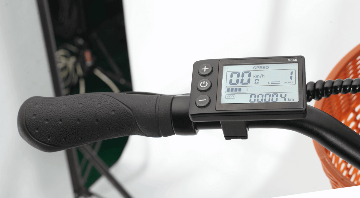 Damen E-Bike 26 Zoll NE10 Lenker mit LCD-Display und Bedientasten, City E-Bike Cockpit für Alltag & Komfort