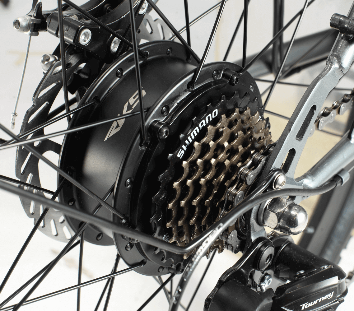 Damen E-Bike 26 Zoll NE10 Hinterradnabe mit Shimano Kassette und Scheibenbremse – City E-Bike Antrieb im Detail