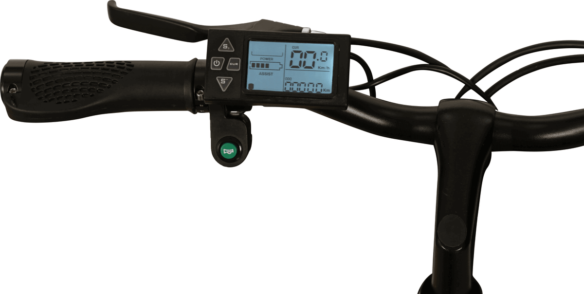 Damen E-Bike 275 Zoll Display am Lenker – City E-Bike Bedienpanel mit LCD-Anzeige und Schalter
