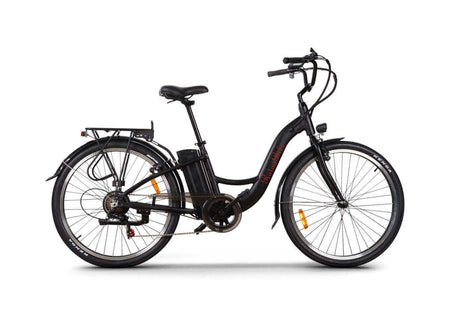 Damen E-Bike 275 Zoll City E-Bike 27,5 Zoll mit tiefem Einstieg, leichtem Aluminiumrahmen und Elektromotor, Seitenansicht