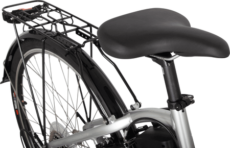 E-Bike Damen City mit Komfortsattel und Gepäckträger – City Elektro Fahrrad für Alltag und Einkauf