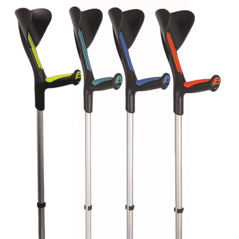 Unterarmgehstützen ergonomisch Advance, höhenverstellbar und leicht, bis 140 kg belastbar, bi-injiziert, verschiedene Farben