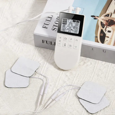 TENS EMS Gerät mit 50 Programmen und Dual-Kanal, Digitaldisplay und Elektroden-Pads zur Muskelstimulation und Schmerzlinderung