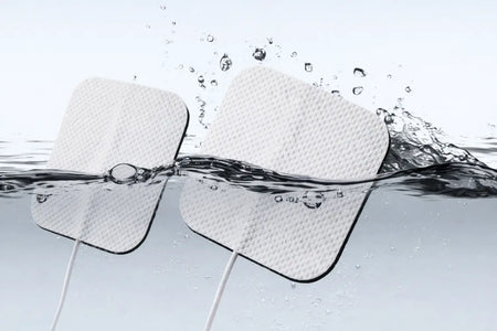 TENS EMS Gerät Elektrodenpads wasserdicht, selbstklebend, für Dual-Kanal Anwendung und 50 Programme – Zubehör für Muskel- & Schmerztherapie