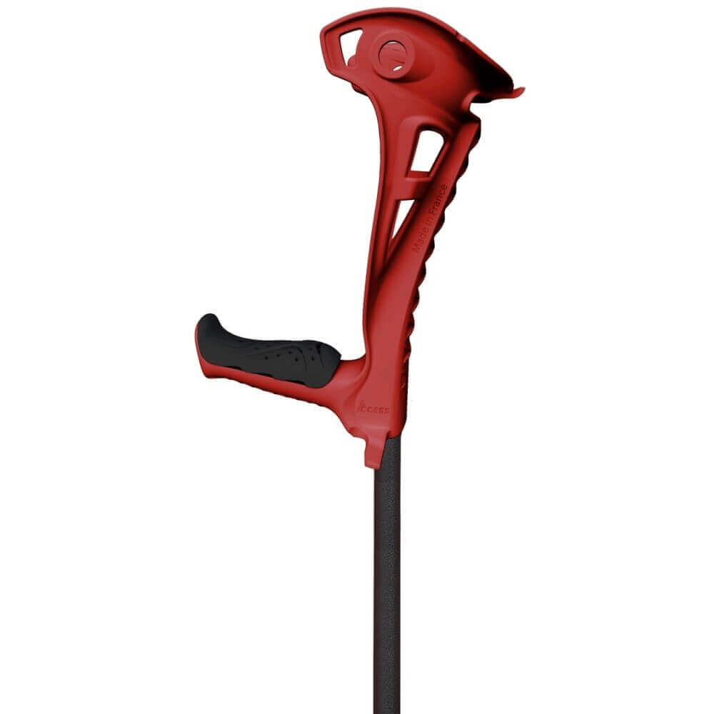 Unterarmgehstütze ergonomisch Comfort von Antar, leicht & stabil, höhenverstellbar mit Softgriff, rot-schwarz