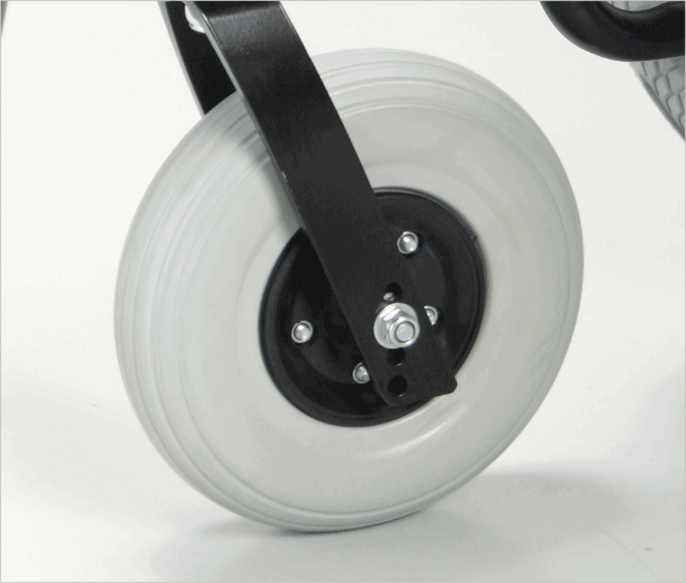 Stahlrollstuhl faltbar ECON 220 – Vorderrolle mit Gabel, robustes Rad für faltbaren Rollstuhl, bis 120 kg