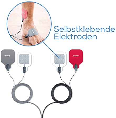 TENS EMS Gerät – Beurer EM 59 + GRATIS Gelpads – selbstklebende Elektroden für TENS/EMS Anwendungen am Fuß