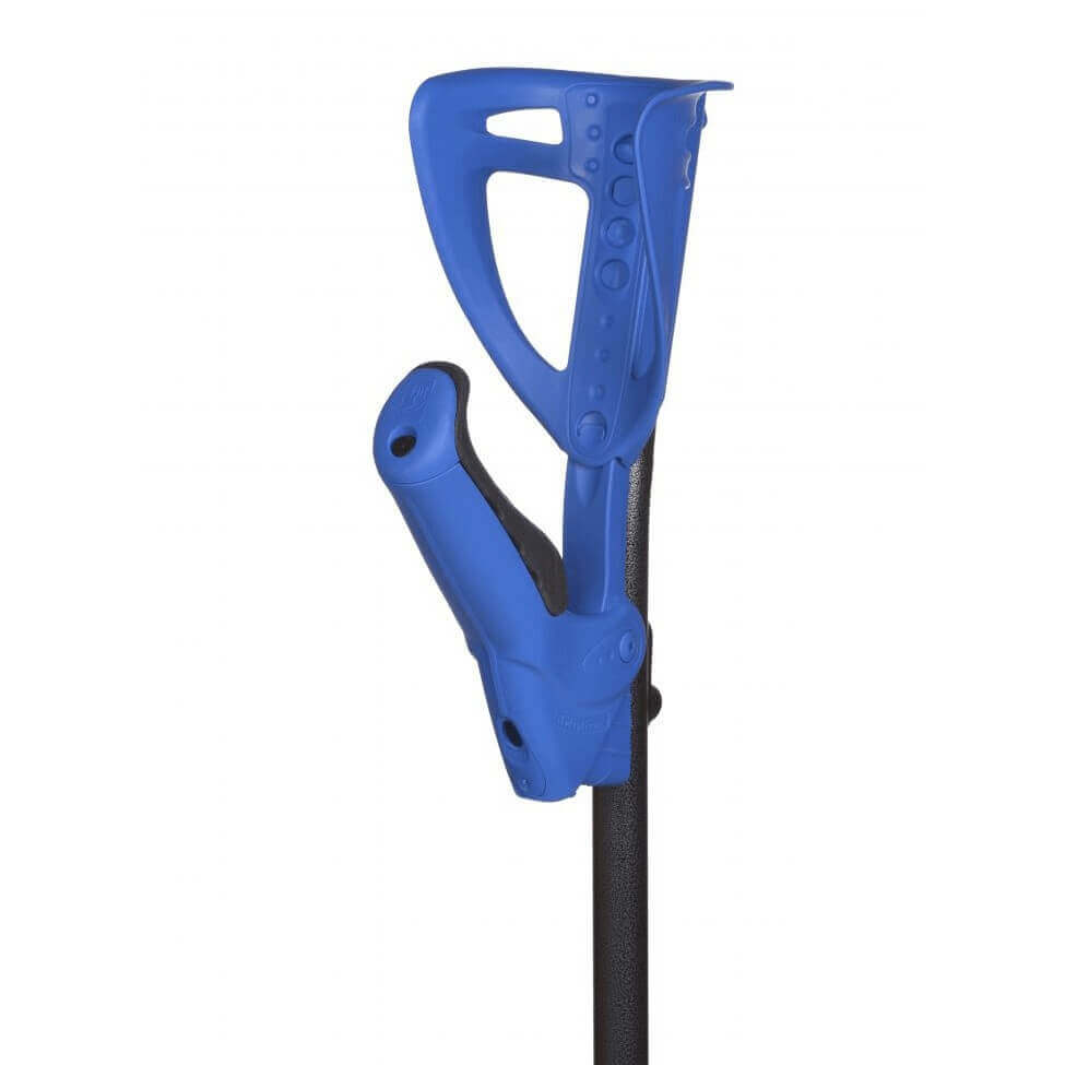 Unterarmgehstütze ergonomisch ERGOTECH mit klappbarem Griff und höhenverstellbarer Unterarmmanschette, blau