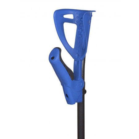 Unterarmgehstütze ergonomisch ERGOTECH mit klappbarem Griff und höhenverstellbarer Unterarmmanschette, blau