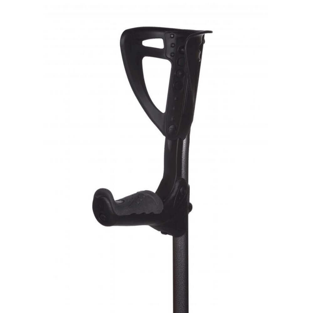 Unterarmgehstütze ergonomisch ERGOTECH mit klappbarem Griff und höhenverstellbarer Unterarmmanschette, schwarz