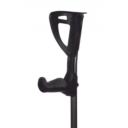 Unterarmgehstütze ergonomisch ERGOTECH mit klappbarem Griff und höhenverstellbarer Unterarmmanschette, schwarz