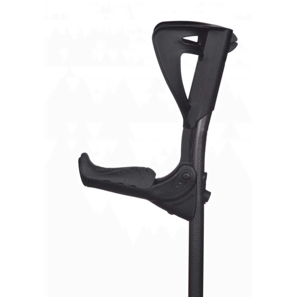 Unterarmgehstütze ergonomisch ERGOTECH mit klappbarem Griff und höhenverstellbarer Unterarmmanschette, schwarz