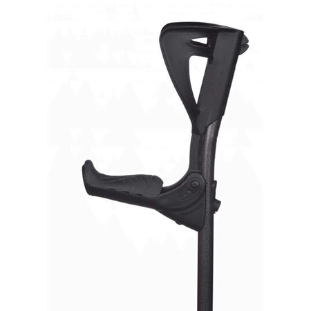 Unterarmgehstütze ergonomisch ERGOTECH mit klappbarem Griff und höhenverstellbarer Unterarmmanschette, schwarz
