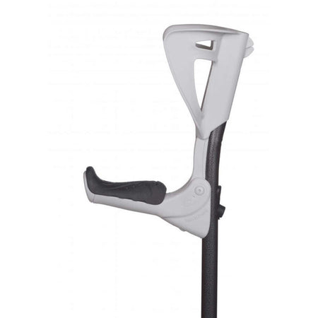 Unterarmgehstütze ergonomisch ERGOTECH mit klappbarem Griff, höhenverstellbarer Unterarmmanschette, grau-schwarz