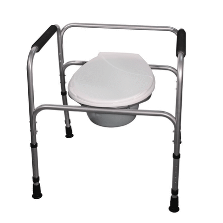 Toilettenstützgestell höhenverstellbar aus Aluminium, stabiler Toilettenrahmen mit Armlehnen für sicheres Aufstehen