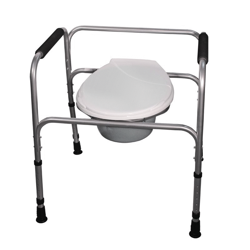 Toilettenstützgestell höhenverstellbar aus Aluminium, stabiler Toilettenrahmen mit Armlehnen für sicheres Aufstehen