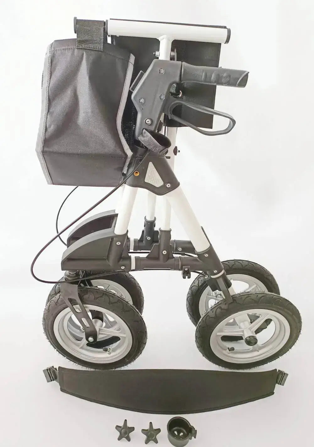 Outdoor Rollator Luftreifen AT51031 faltbar aus Aluminium mit Tasche, für Gelände, bis 136 kg