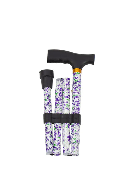 Leichtgewicht Reise Rollator – 3-fach faltbar, nur 7,2 kg, Blumen-Design, kompakt für Reise & Alltag