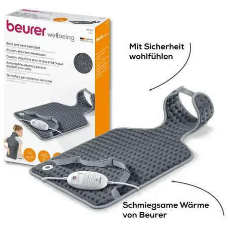Heizkissen Rücken Nacken von Beurer, ergonomisches Heizkissen mit 3 Wärmestufen für Nacken-, Schulter- und Rückenwärme