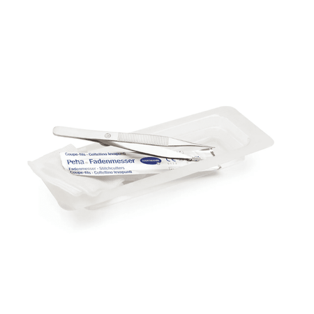 Hartmann MediSet Fadenzug Set Micro steril – Fadenzieh-Set zur Nahtentfernung mit Pinzette und Fadenmesser im sterilen Tray