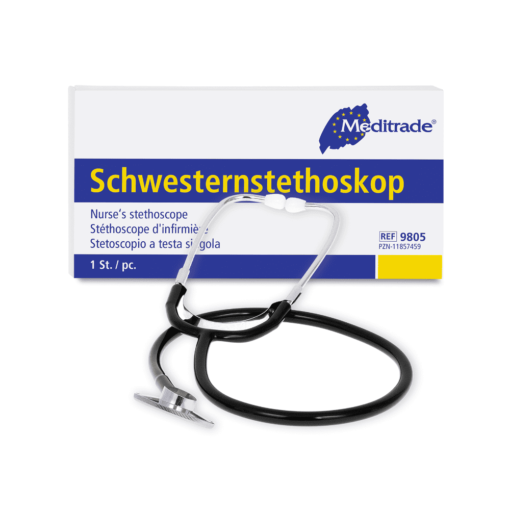 Meditrade Schwesternstethoskop Flachkopfstethoskop zur Auskultation bei Erwachsenen und Kindern, Packung 1 Stück