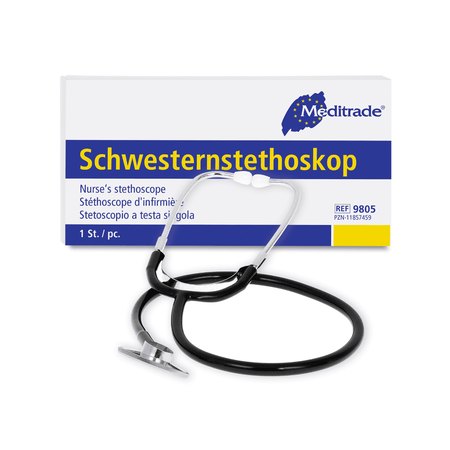 Meditrade Schwesternstethoskop Flachkopfstethoskop zur Auskultation bei Erwachsenen und Kindern, Packung 1 Stück
