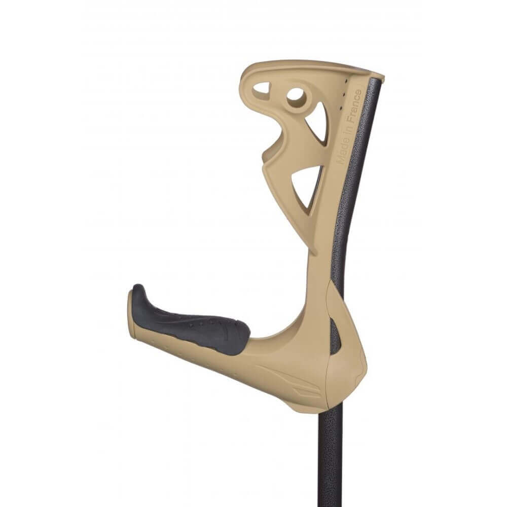 Unterarmgehstütze Opti-Comfort ergonomisch mit stoßdämpfender Krückenkapsel, rutschfest und leise, beige/schwarz