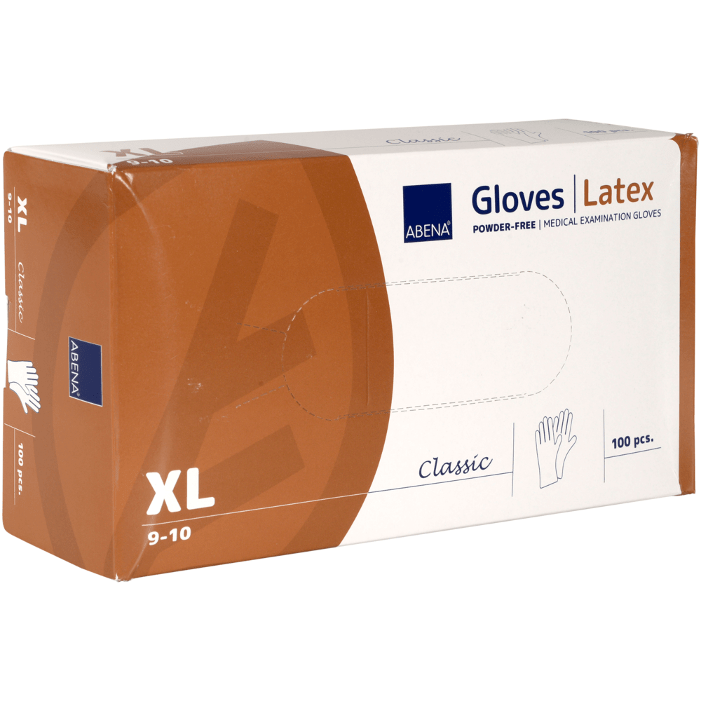 latex handschuhe puderfrei Einweghandschuhe natur – ABENA Gloves Latex puderfrei, Größe XL 9-10, 100 Stück