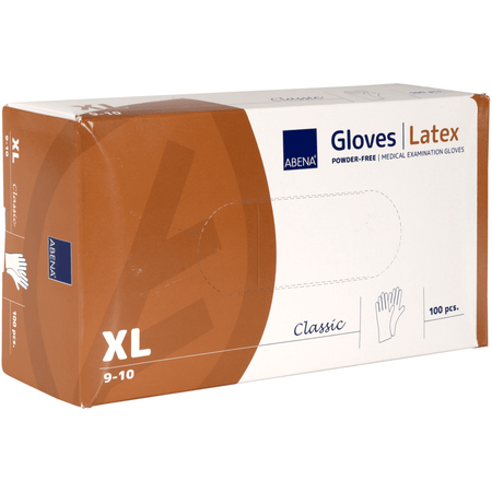 latex handschuhe puderfrei Einweghandschuhe natur – ABENA Gloves Latex puderfrei, Größe XL 9-10, 100 Stück