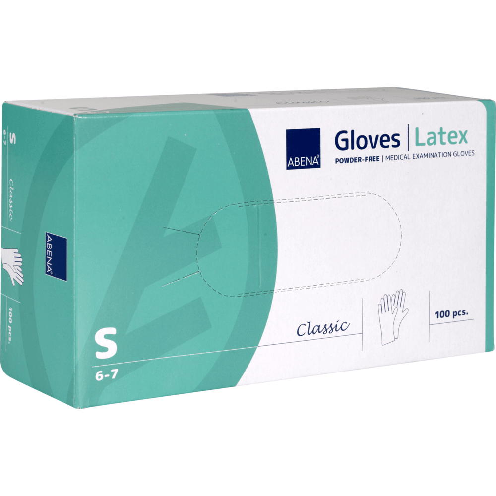 latex handschuhe puderfrei – ABENA Gloves Latex Einweghandschuhe natur, Größe S (6-7), 100 Stück, medizinische Untersuchungshandschuhe