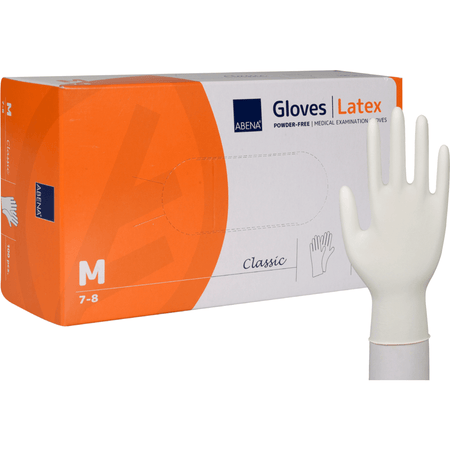 latex handschuhe puderfrei – Einweghandschuhe aus Natur-Latex, Größe M, reißfest, elastisch, hygienisch für Medizin & Pflege