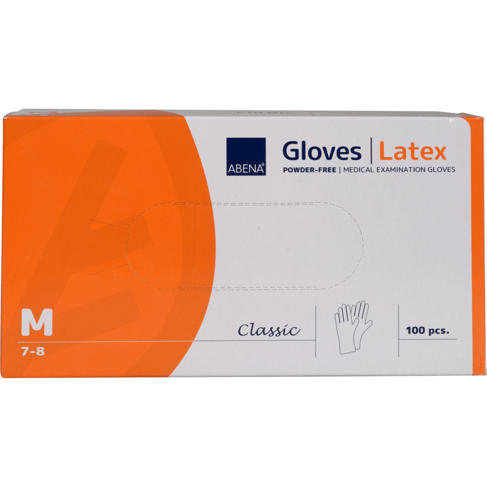 latex handschuhe puderfrei Einweghandschuhe natur, ABENA Gloves Latex puderfrei, Größe M 7-8, 100 Stück Box