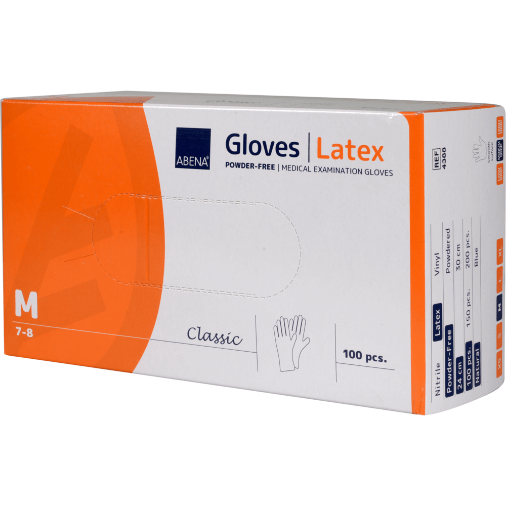 latex handschuhe puderfrei – ABENA Gloves Latex Einweghandschuhe natur, Größe M, 100 Stück, medizinische Untersuchungshandschuhe