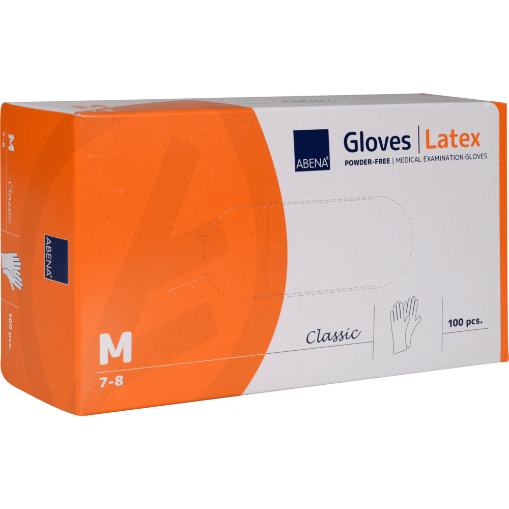 latex handschuhe puderfrei Einweghandschuhe aus Natur-Latex, medizinische Untersuchungshandschuhe, Größe M 7-8, 100 Stück